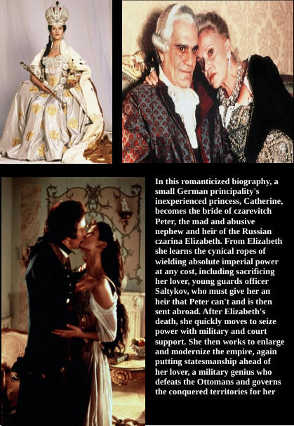 DVD cover of "Catherine the Great" biography featuring Catherine Zeta-Jones and Paul McGann from FilmClassicsOnDVD.
