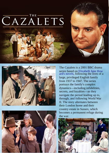 DVD cover for "The Cazalets" drama featuring Hugh Bonneville and Stephen Dillane, from the Movies & DVDs collection.
