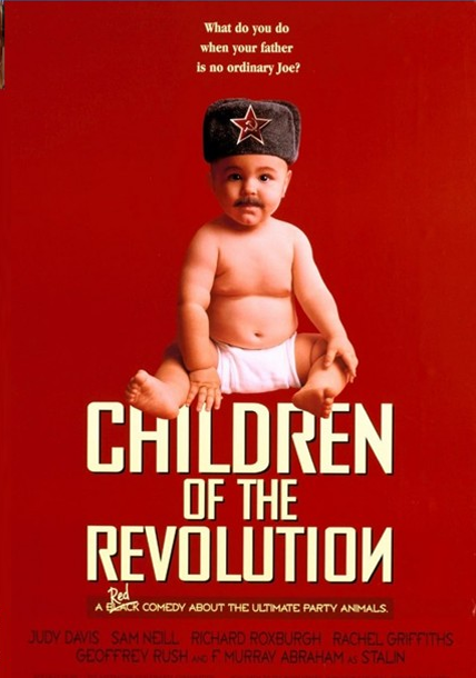 Children of the Revolution DVD featuring Judy Davis and Sam Neill, comedy film from FilmClassicsOnDVD, screenshot of movie scene.