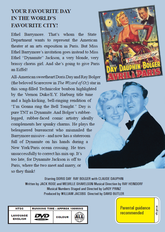 April In Paris on DVD, Musical, Doris Day, Ray Bolger
