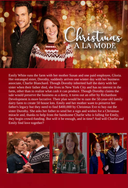 Screenshot from Christmas a la Mode DVD featuring Katie Leclerc and Ryan Cooper in a festive drama movie.