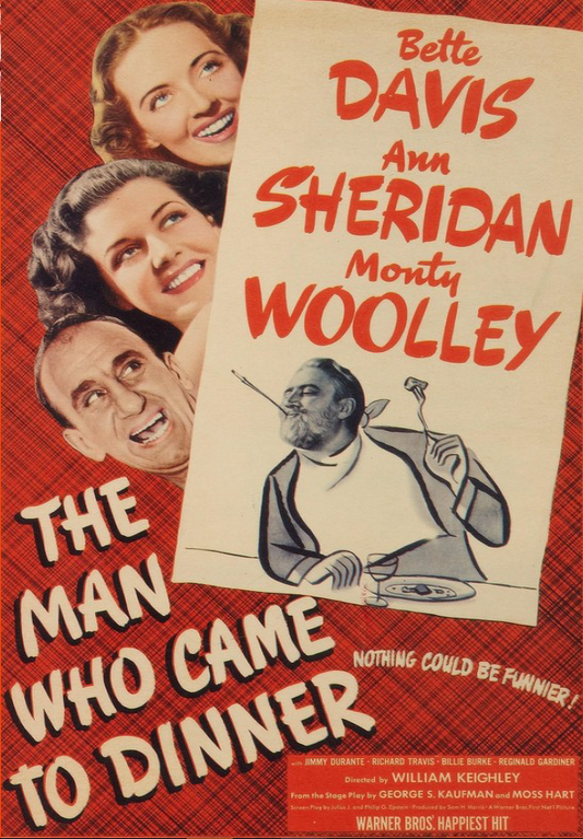 The Man Who Came To Dinner on DVD, Comedy, Bette Davis, Ann Sheridan