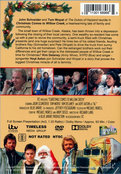 Screenshot from the Christmas Comes to Willow Creek DVD featuring John Schneider and Tom Wopat, a drama movie on FilmClassicsOnDVD.