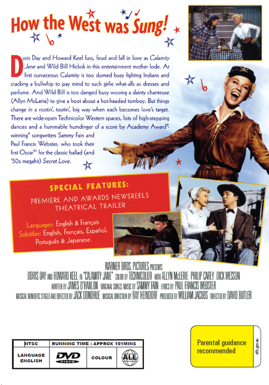 Calamity Jane on DVD, Musical, Doris Day, Howard Keel