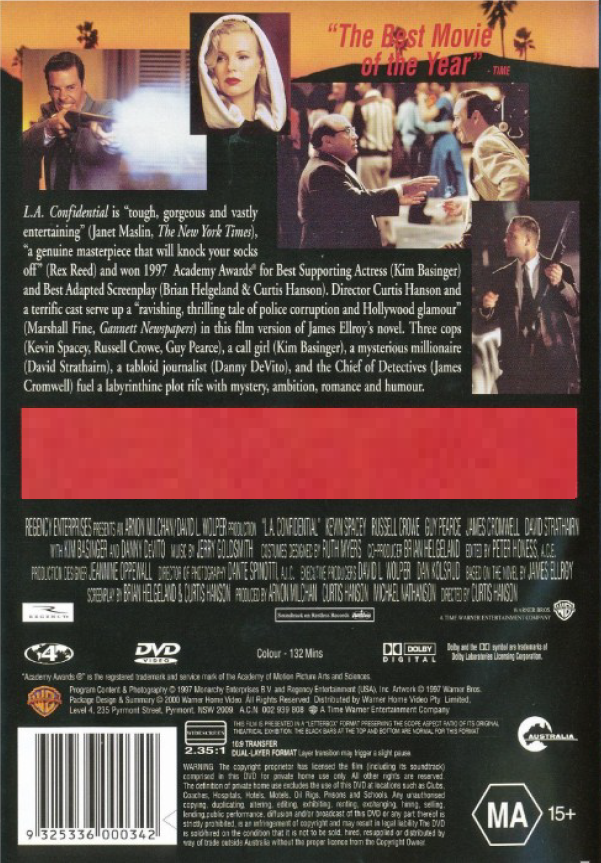 L.A. Confidential on DVD, Thriller, Kevin Spacey, Russell Crowe