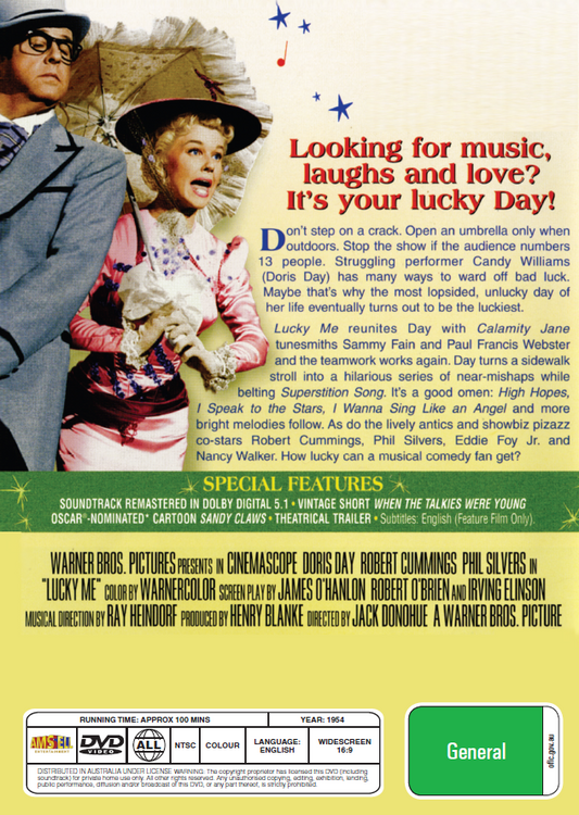Lucky Me on DVD, Musicals, Doris Day, Robert Cummings