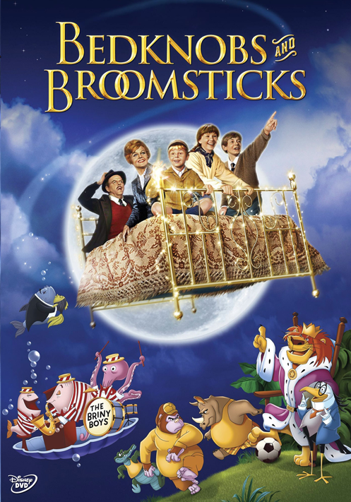 DVD cover of the comedy movie "Bedknobs and Broomsticks" starring Angela Lansbury and David Tomlinson from FilmClassicsOnDVD.