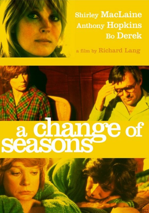 DVD cover of "A Change of Seasons" comedy featuring Shirley MacLaine and Anthony Hopkins, showcasing the movie artwork.