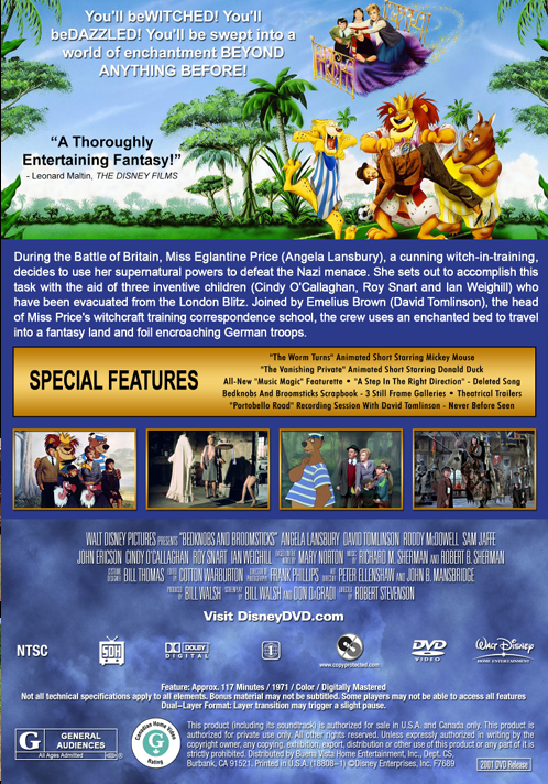 Screenshot of the "Bedknobs and Broomsticks" DVD cover featuring Angela Lansbury and David Tomlinson, from the Comedy movies collection.