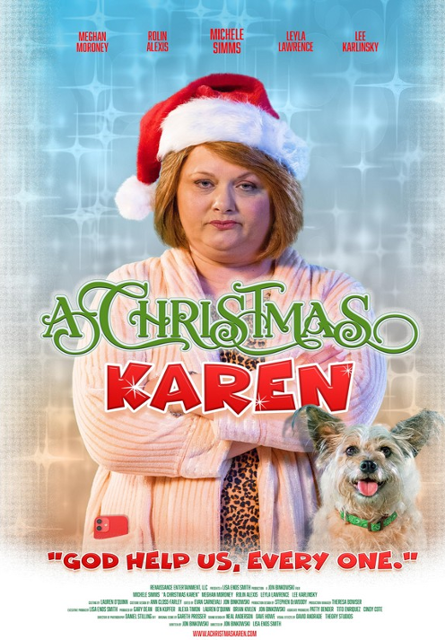 Screenshot of the Comedy DVD "A Christmas Karen" starring Michele Simms and Meghan Colleen Moroney, from FilmClassicsOnDVD.
