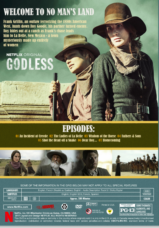 Godless Season 1 T.V Series DVD, Western, Jeff Daniels, Michelle Dockery