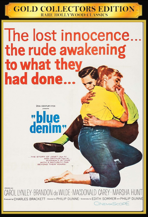 Screenshot from the Blue Jeans DVD movie featuring Carol Lynley and Brandon De Wilde, drama film from FilmClassics on DVD.