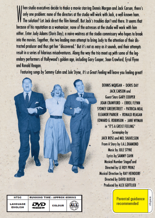 It's A Great Feeling On DVD, Comedy, Doris Day, Dennis Morgan
