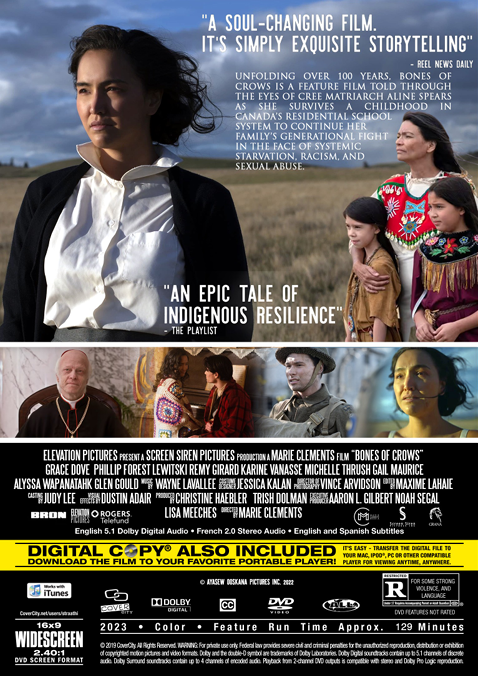 DVD cover of Bones of Crows movie featuring Grace Dove and Phillip Lewitski, drama film from FilmClassicsOnDVD.