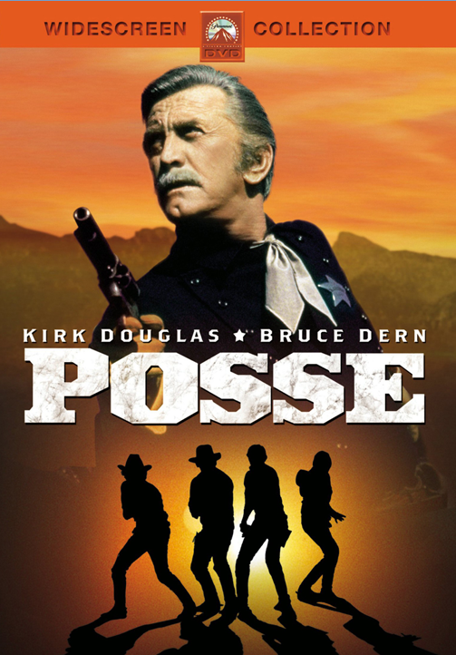 Screenshot of the DVD cover for "Posse," a drama film starring Kirk Douglas and Bruce Dern, part of the Movies & DVDs collection.