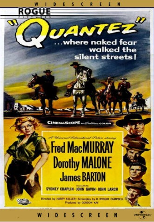 DVD cover of the drama film Quantez starring Fred MacMurray and Dorothy Malone, from the Movies & DVDs category.