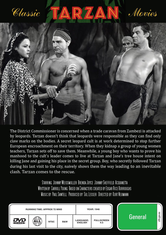 Tarzan and the Leopard Woman on DVD, Romance, Johnny Weissmuller, Brenda Joyce