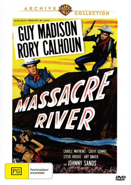 Massacre River on DVD, Western, Guy Madison, Rory Calhoun