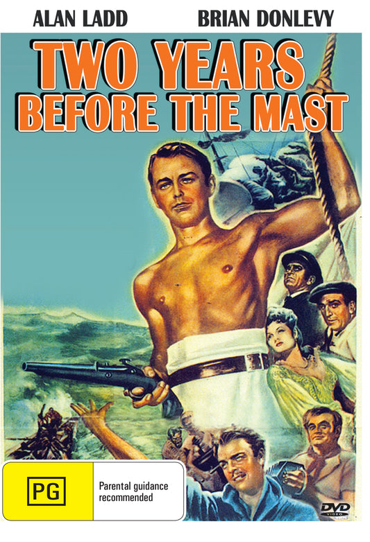 DVD cover of "Two Years Before the Mast" (1946) featuring Alan Ladd and Brian Donlevy, from the rareandcollectibledvds collection.