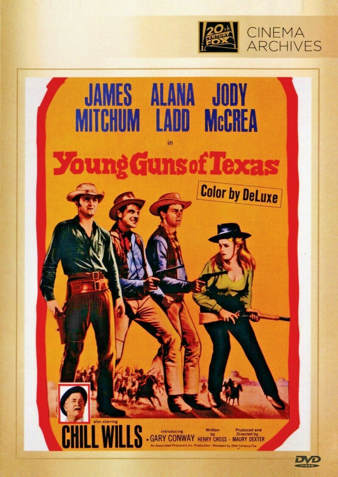DVD cover image of Young Guns of Texas (1962) Western featuring James Mitchum and Alana Ladd, collectible Western DVD.