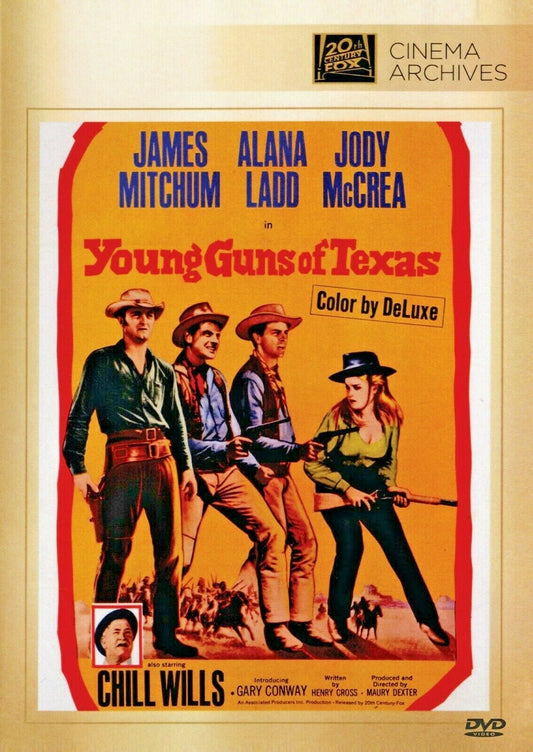 DVD cover image of Young Guns of Texas (1962) Western featuring James Mitchum and Alana Ladd, collectible Western DVD.