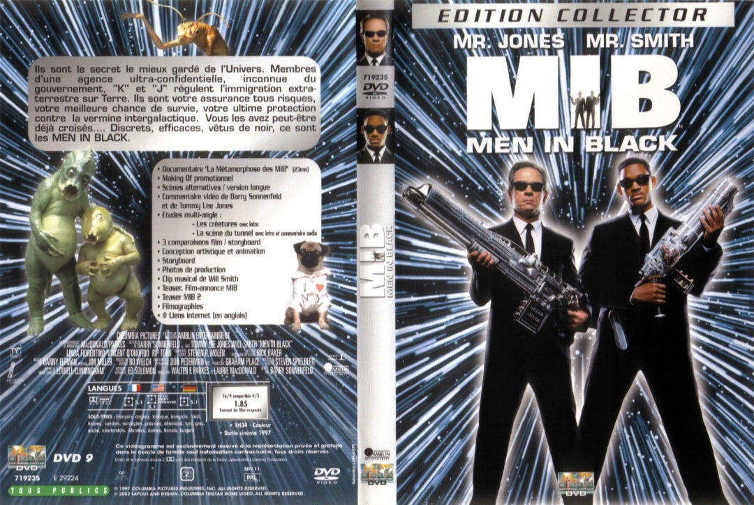 Men in Black DVD starring Tommy Lee Jones and Will Smith, action movie from the Movie & DVDs collection by rareandcollectibledvds.