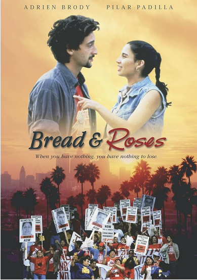 DVD of the drama film Bread and Roses featuring Pilar Padilla and Adrien Brody, with cover art showing the movie title and cast.
