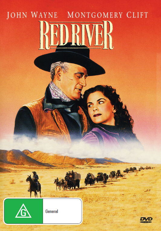 Red River DVD featuring John Wayne and Montgomery Clift, drama movie from RareAndCollectibleDVDs.