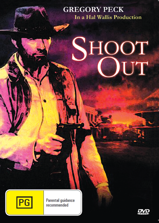 DVD cover of "Shoot Out" drama featuring Gregory Peck and Patricia Quinn, from rareandcollectibledvds, in the Movies & DVDs category.