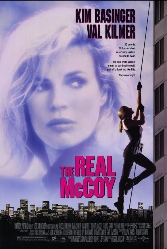 DVD cover of The Real McCoy movie featuring Kim Basinger and Val Kilmer, crime film from rareandcollectibledvds.