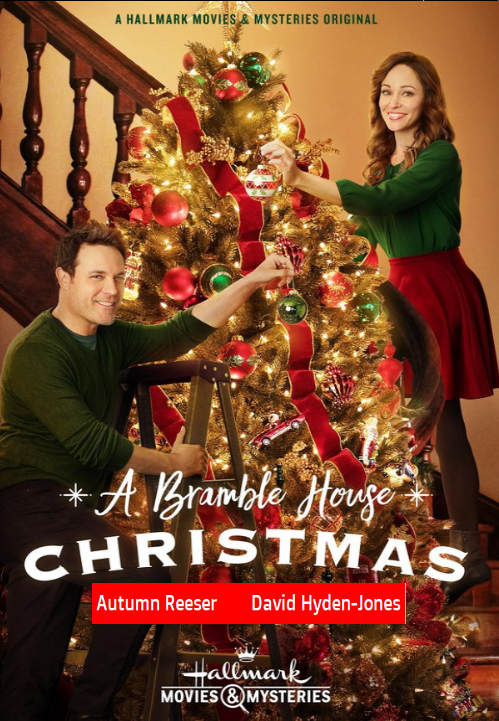 A DVD cover for "A Bramble House Christmas" featuring Autumn Reeser and David Haydn-Jones, romantic holiday movie from RareAndCollectibleDVDs.