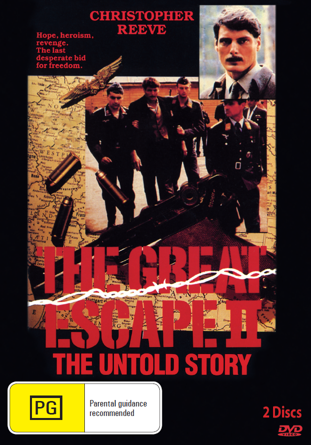 DVD cover of The Great Escape II starring Christopher Reeve and Judd Hirsch, action movie, collectible DVD from rareandcollectibledvds.