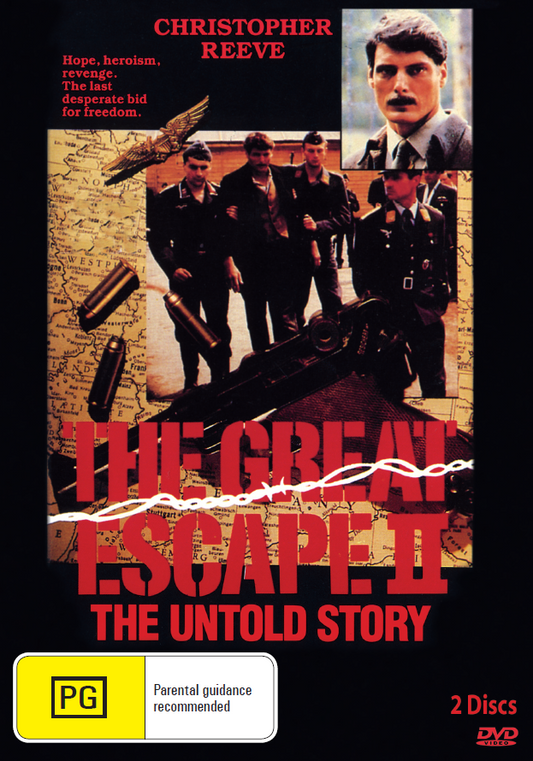 DVD cover of The Great Escape II starring Christopher Reeve and Judd Hirsch, action movie, collectible DVD from rareandcollectibledvds.