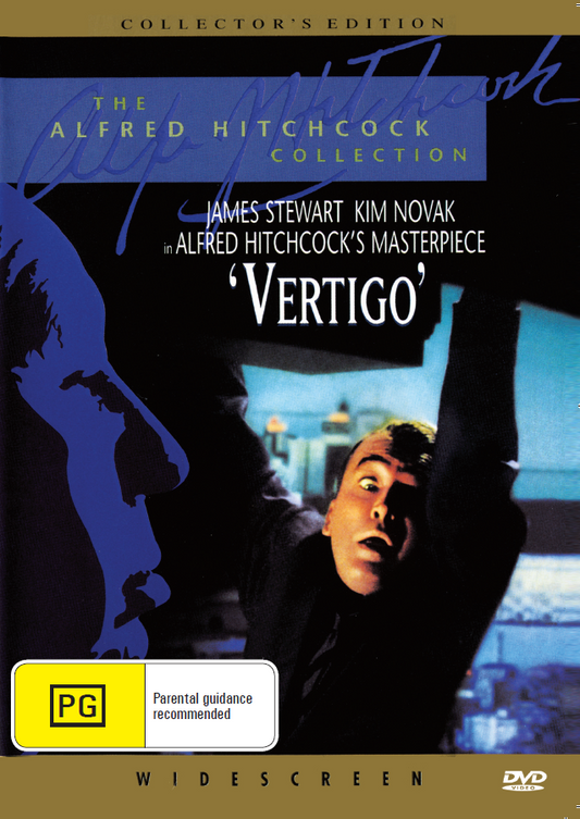 Vertigo DVD featuring James Stewart and Kim Novak, classic mystery movie from the collection of rareandcollectibledvds.