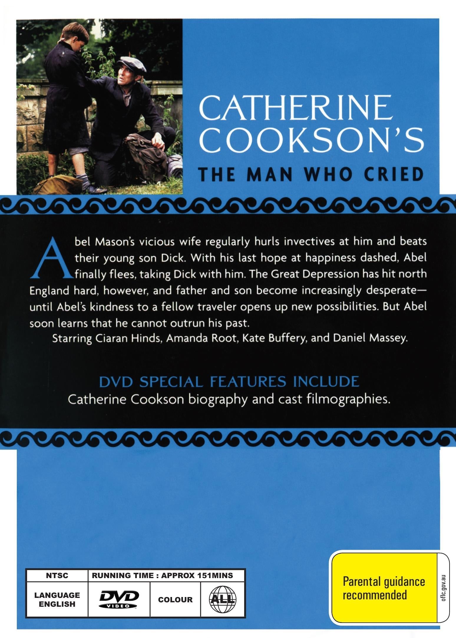 DVD cover of "The Man Who Cried" drama movie featuring Ciarán Hinds and Kate Buffery, from rareandcollectibledvds.