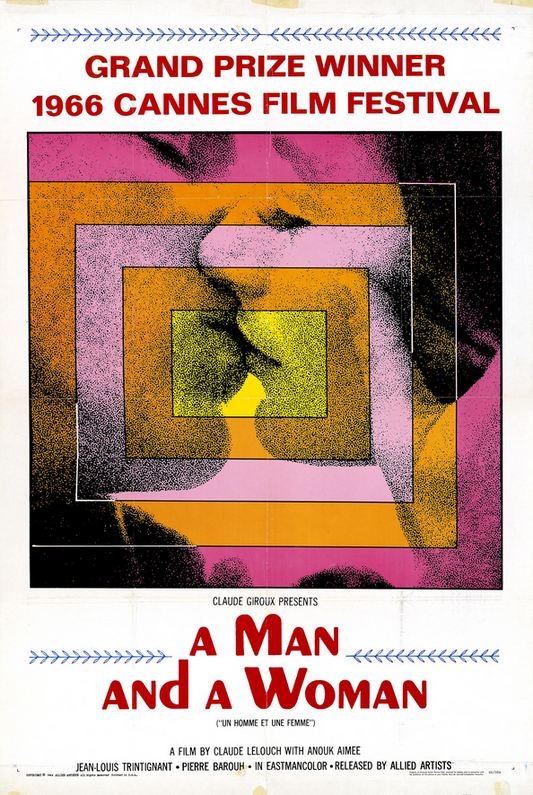 DVD cover for "A Man and a Woman" drama featuring Anouk Aimée and Jean-Louis Trintignant, from RareAndCollectibleDVDs.