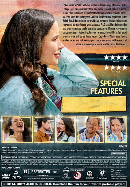 A Splash of Love DVD featuring Rhiannon Fish and Benjamin Hollingsworth, romantic movie from the Movies and DVDs collection.