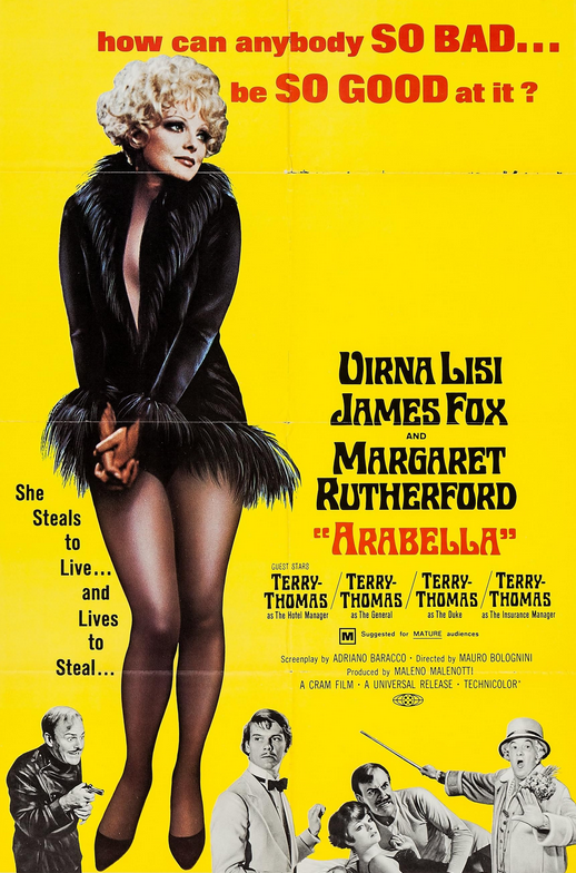 Arabella DVD comedy starring Virna Lisi and James Fox, featuring promotional artwork from the Rare and Collectible DVDs collection.