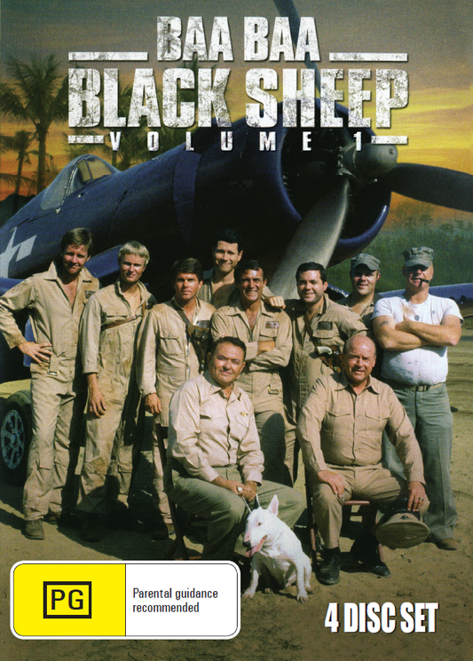DVD cover of Baa Baa Black Sheep Vol 1 featuring Robert Conrad and Simon Oakland, action movie from Rareandcollectibledvds.