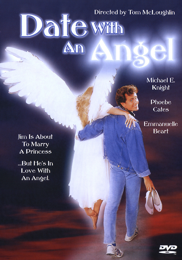 DVD cover of "Date With An Angel" romantic comedy featuring Michael E. Knight and Phoebe Cates, from Rare and Collectible DVDs.