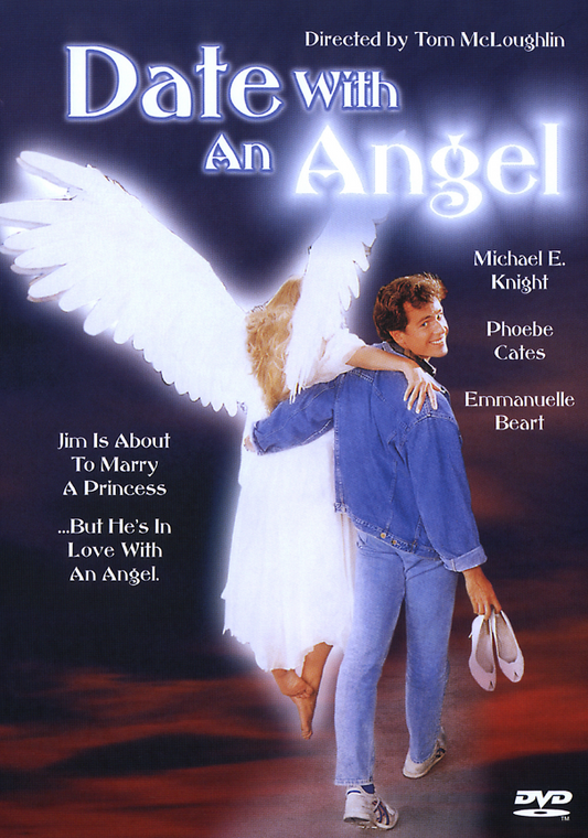 DVD cover of "Date With An Angel" romantic comedy featuring Michael E. Knight and Phoebe Cates, from Rare and Collectible DVDs.