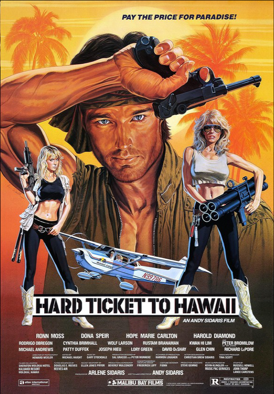 Hard Ticket To Hawaii DVD featuring Ronn Moss and Dona Speir, action movie from Rare and Collectible DVDs collection