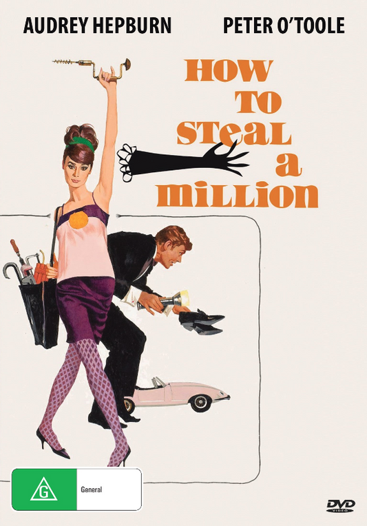 DVD cover of "How to Steal a Million" crime movie featuring Audrey Hepburn and Peter O'Toole from rareandcollectibledvds.