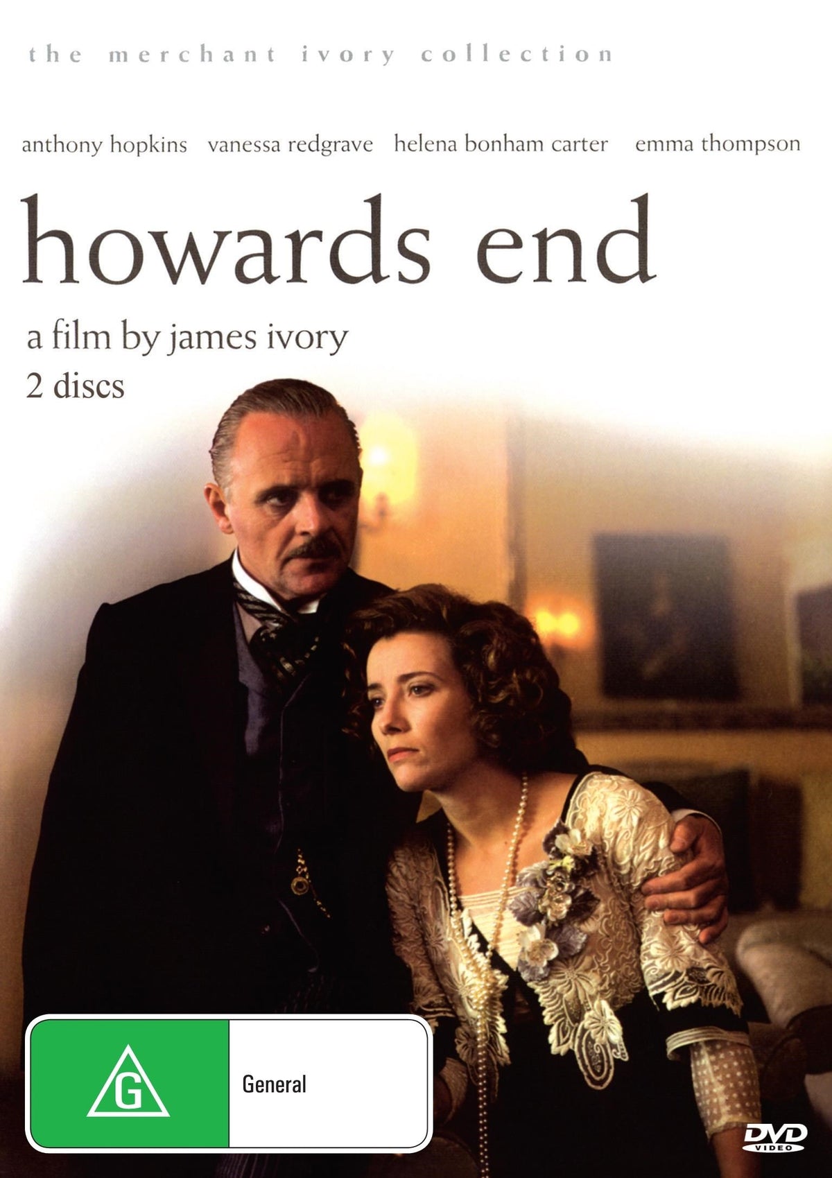 Howard's End DVD featuring Anthony Hopkins and Emma Thompson, a classic romance movie from Rareandcollectibledvds.