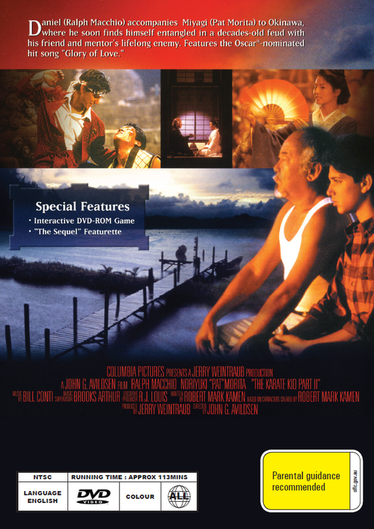 Karate Kid Part II DVD featuring Ralph Macchio and Pat Morita, martial arts movie from the Movies and DVDs collection.