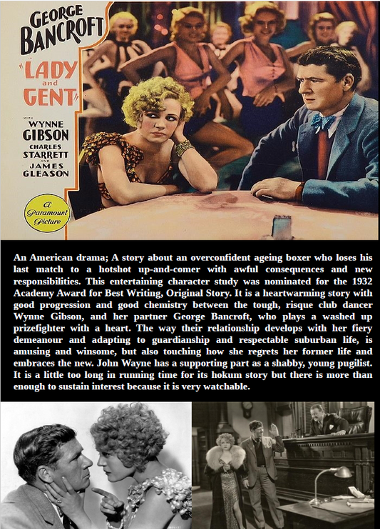 Lady and Gent DVD featuring George Bancroft and Wynne Gibson, classic sports movie from the Movies and DVDs collection.