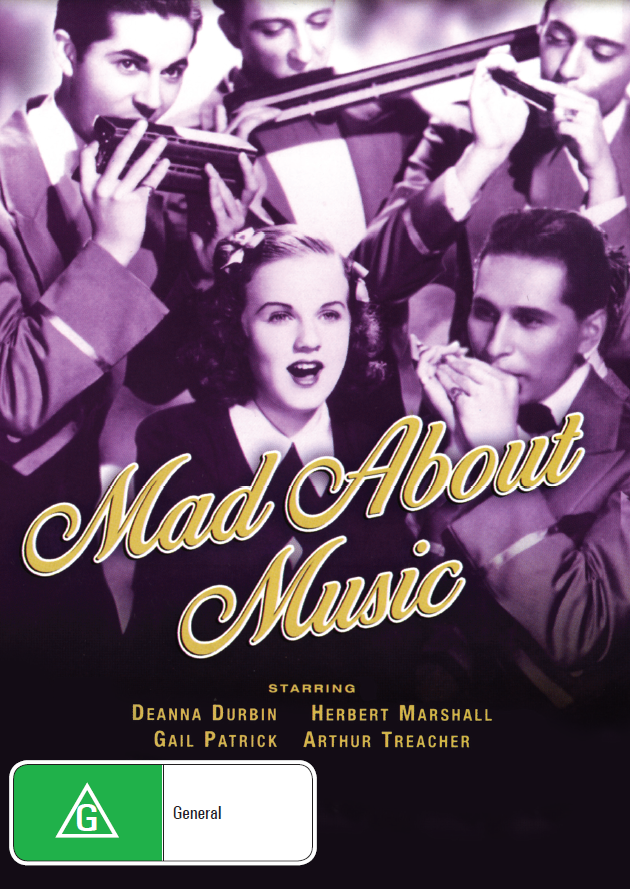 Mad About Music DVD featuring Deanna Durbin and Herbert Marshall, a classic musical movie from the collection of movies and DVDs.