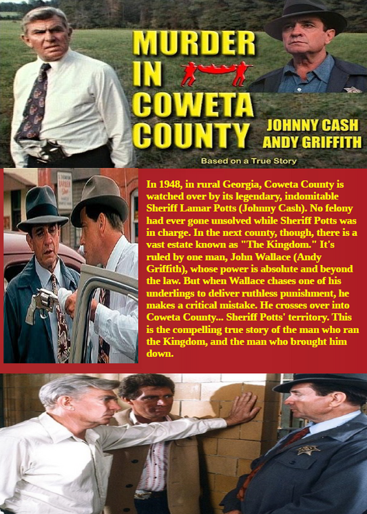 DVD of Murder in Coweta County drama movie featuring Johnny Cash and Andy Griffith, from rareandcollectibledvds.
