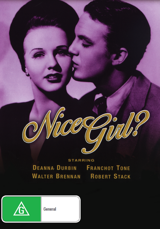 DVD cover of the musical "Nice Girl?" starring Deanna Durbin and Franchot Tone, featuring vintage movie poster artwork.