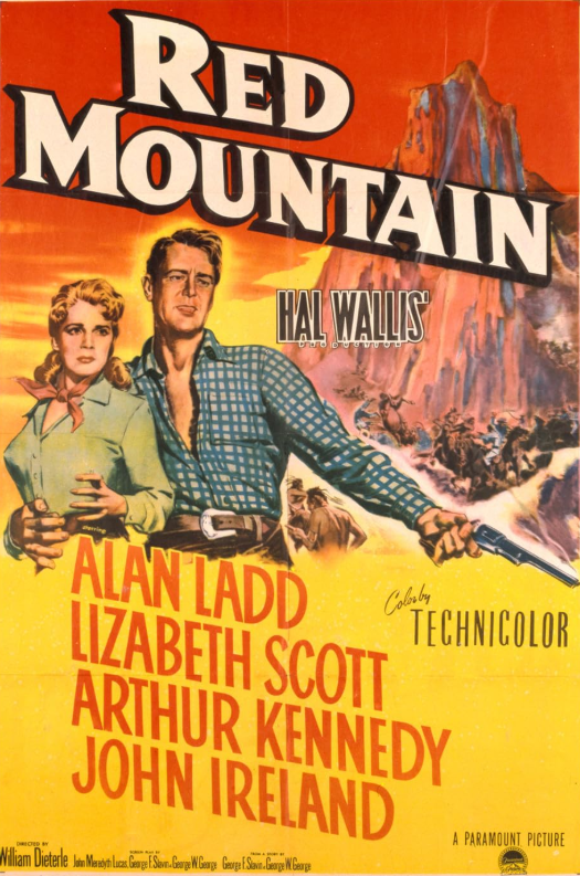Red Mountain DVD featuring Western film from 1951 with Alan Ladd and Lizabeth Scott, showcasing the movie poster artwork.